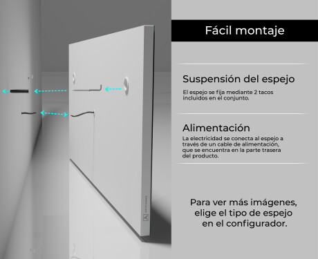 Rectangulares espejos retroiluminado para baños L55 #10