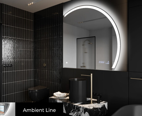 Espejo LED Media Luna Moderno - Iluminación de Estilo para Baño Q222 #3