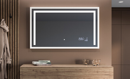 Rectangular espejo LED con marco de madera - FrameLine L11