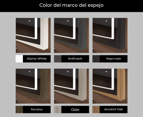 Rectangular espejo LED con marco de madera - FrameLine L61 #2