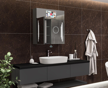 Armario con espejo con luz LED - L27 Sarah 66,5 x 72cm #12
